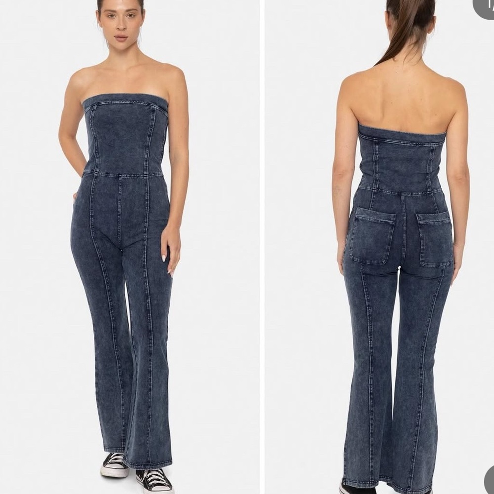 Mono B Dark Blue Denim Jumpsuit